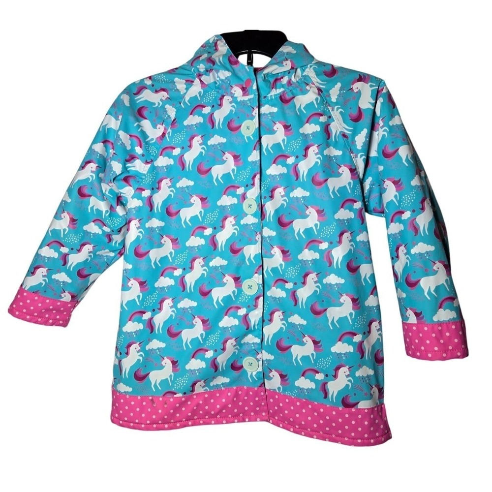 Western‎ Chief Girls Unicorn Jacket Size 7 Rain Snow Fleece Lined Hood Outdoor
